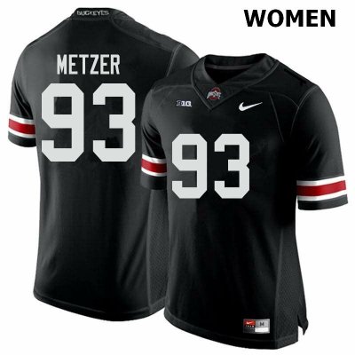 NCAA Ohio State Buckeyes Women's #93 Jake Metzer Black Nike Football College Jersey MUN3445JX